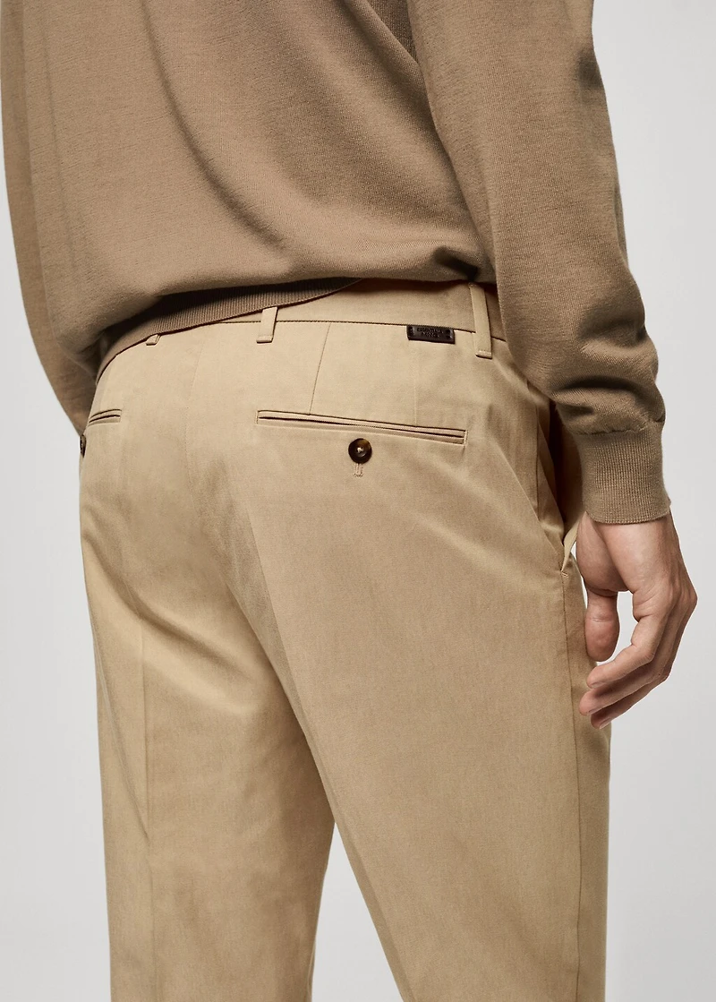 Regular-fit cotton pants