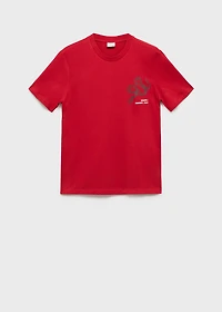 100% cotton slim-fit t-shirt with combined print