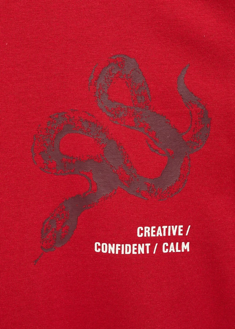 100% cotton slim-fit t-shirt with combined print