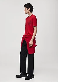 100% cotton slim-fit t-shirt with combined print