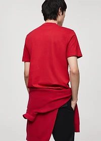 100% cotton slim-fit t-shirt with combined print