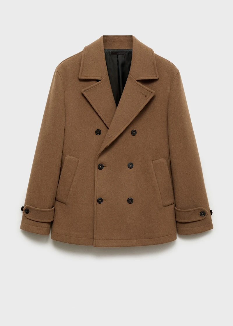 Wool double-breasted coat