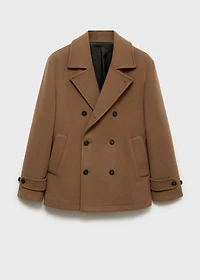 Wool double-breasted coat