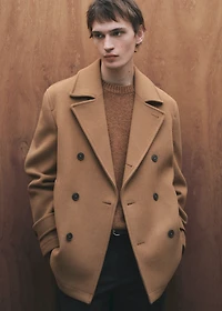 Wool double-breasted coat