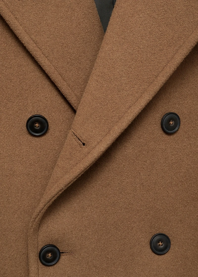 Wool double-breasted coat