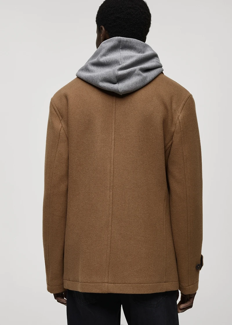 Wool double-breasted coat