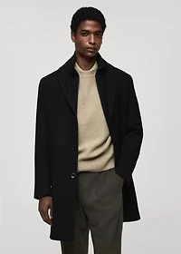 Detachable hood wool coat