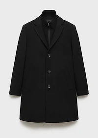 Detachable hood wool coat