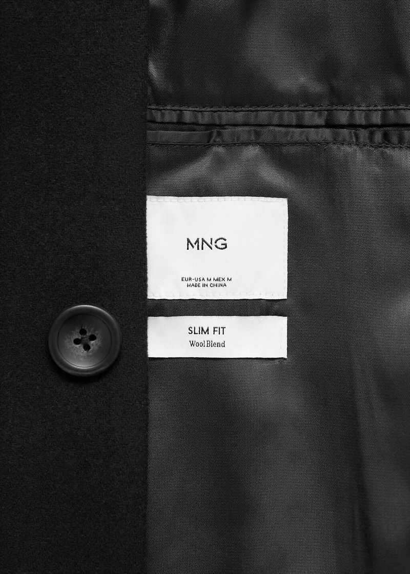 Detachable hood wool coat