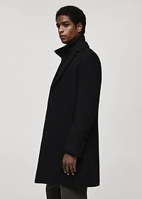 Detachable hood wool coat