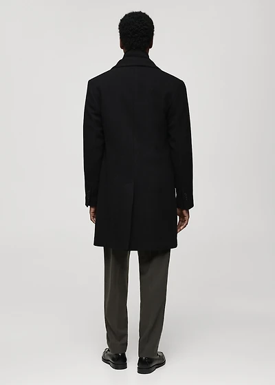 Detachable hood wool coat