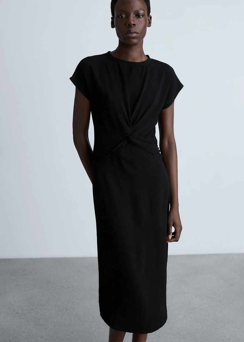 Midi-dress with knot detail