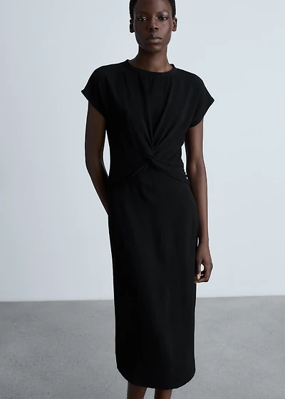 Midi-dress with knot detail