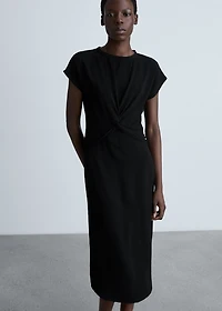 Midi-dress with knot detail