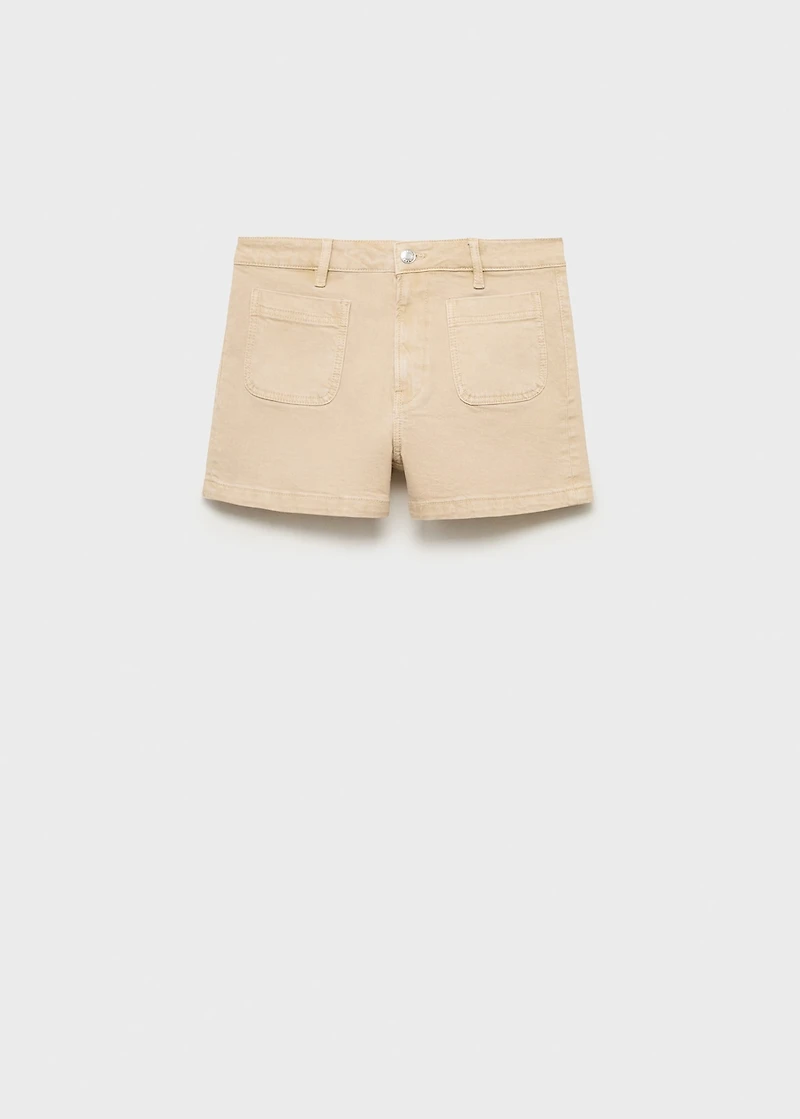 High-waisted denim shorts with pockets
