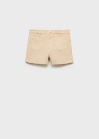 High-waisted denim shorts with pockets
