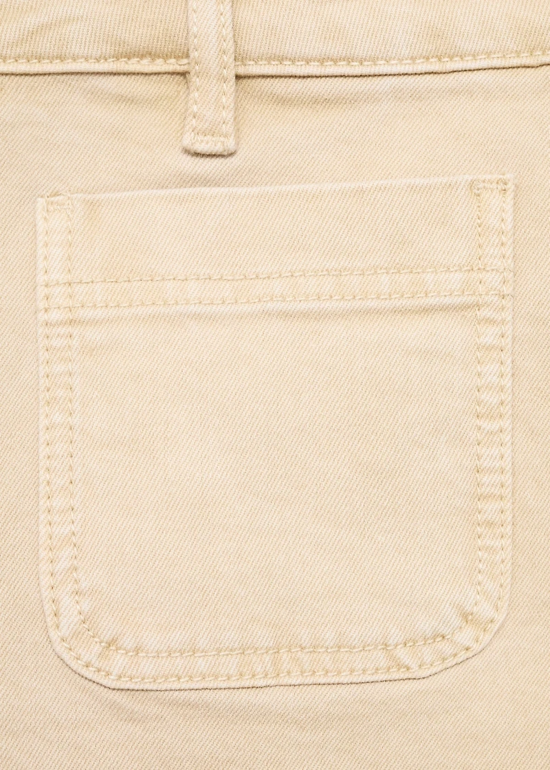 High-waisted denim shorts with pockets