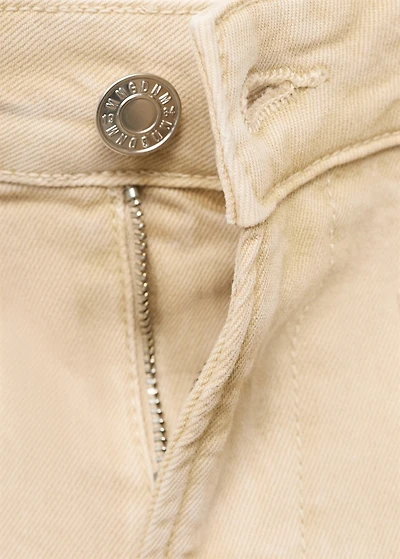 High-waisted denim shorts with pockets