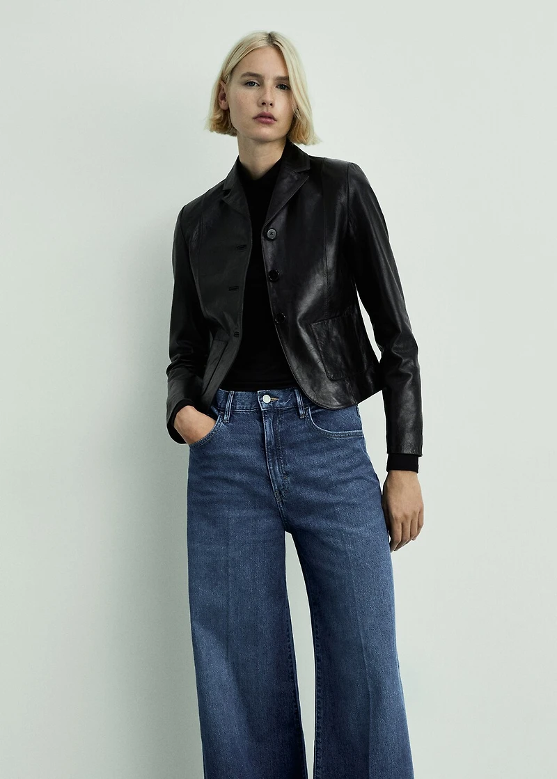 High-waisted wide-leg jeans