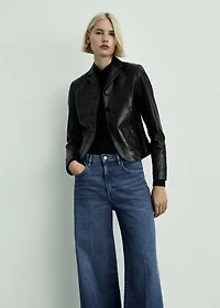 High-waisted wide-leg jeans