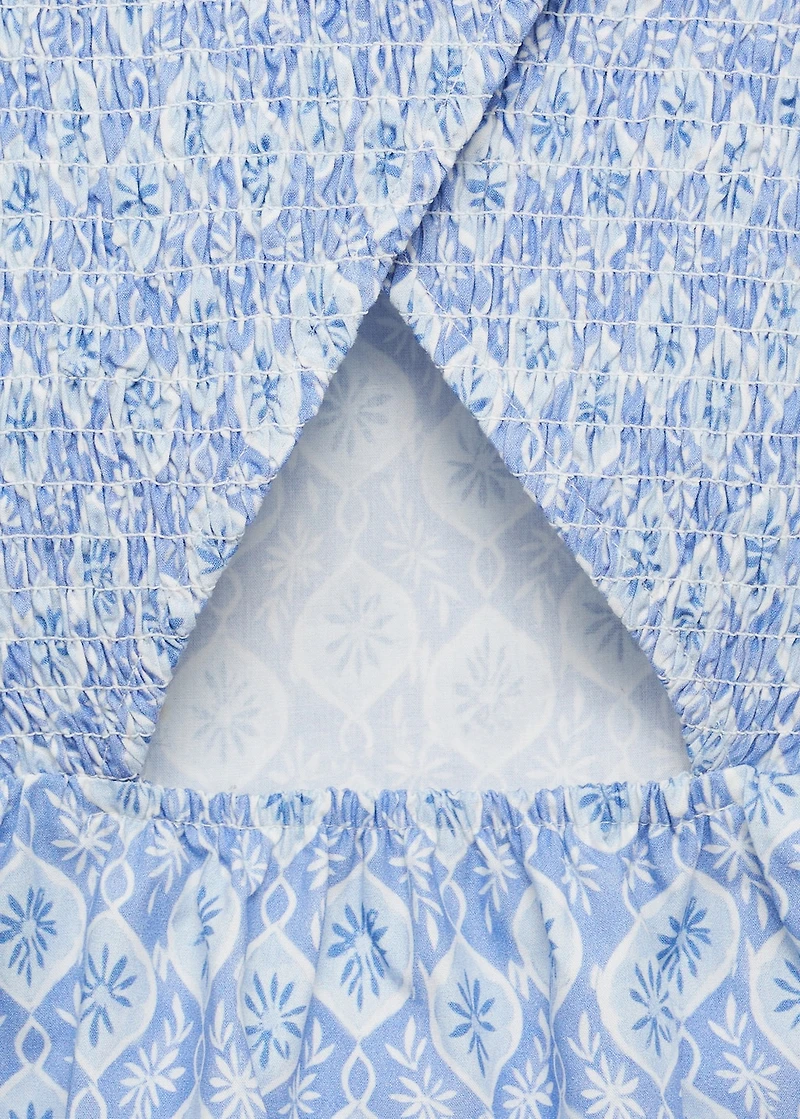 Printed ruffle dress