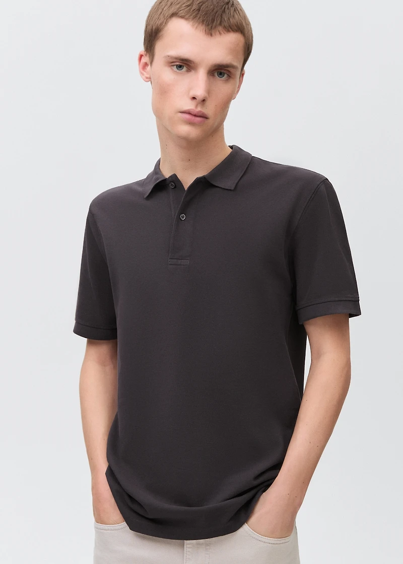 Cotton piqué polo shirt