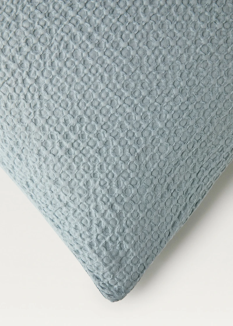 Cotton percale waffle duvet cover for / cm bed