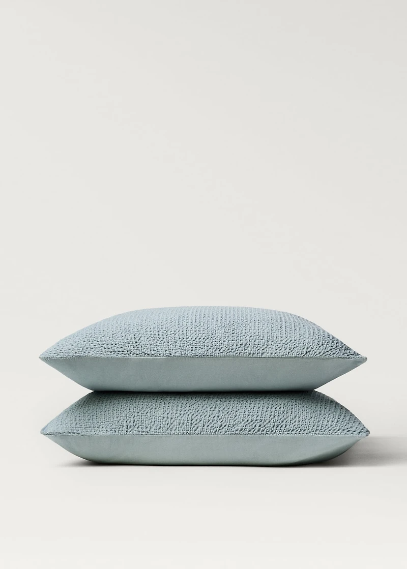 Two cotton waffle percale pillowcases 60x60 cm