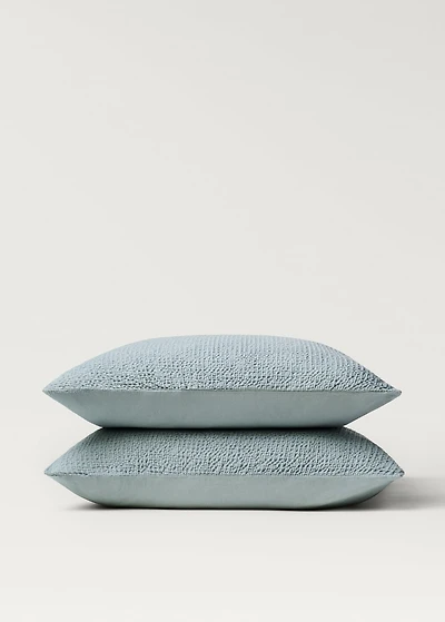 Two cotton waffle percale pillowcases 60x60 cm