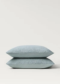 Two cotton waffle percale pillowcases 60x60 cm