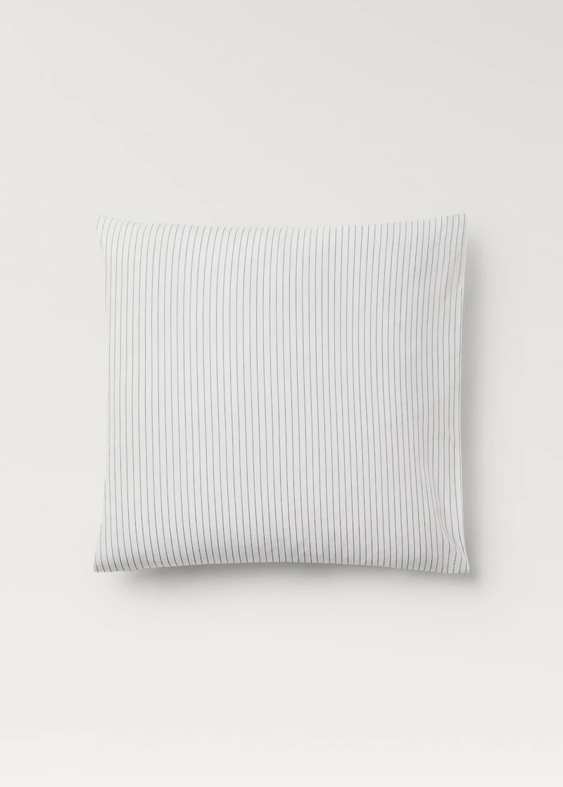 Two cotton percale two-tone striped pillowcases 60x60 cm