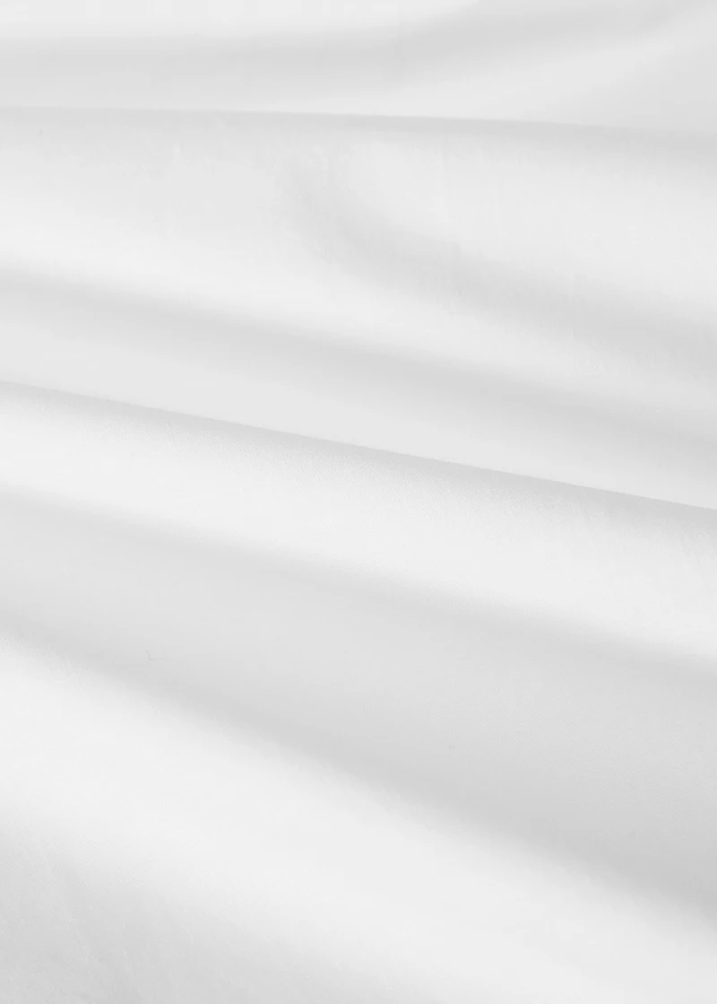 Cotton top sheet with hand-embroidered flowers for 180/200 cm bed