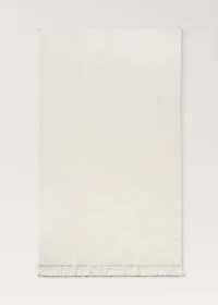 Stripe-embossed bath towel with fringes