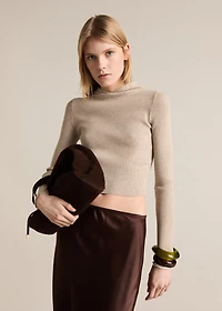 Ribbed hooded sweater