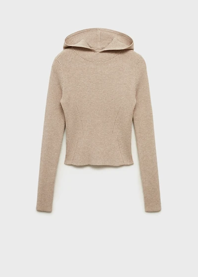 Ribbed hooded sweater