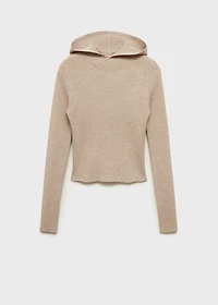 Ribbed hooded sweater