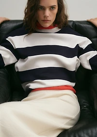 Round-neck striped sweater