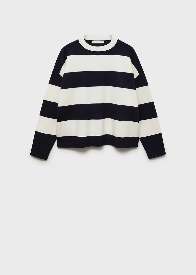 Round-neck striped sweater