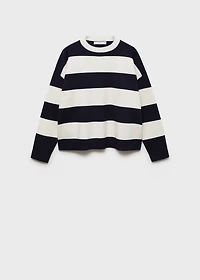 Round-neck striped sweater
