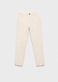 Cotton linen-blend trousers