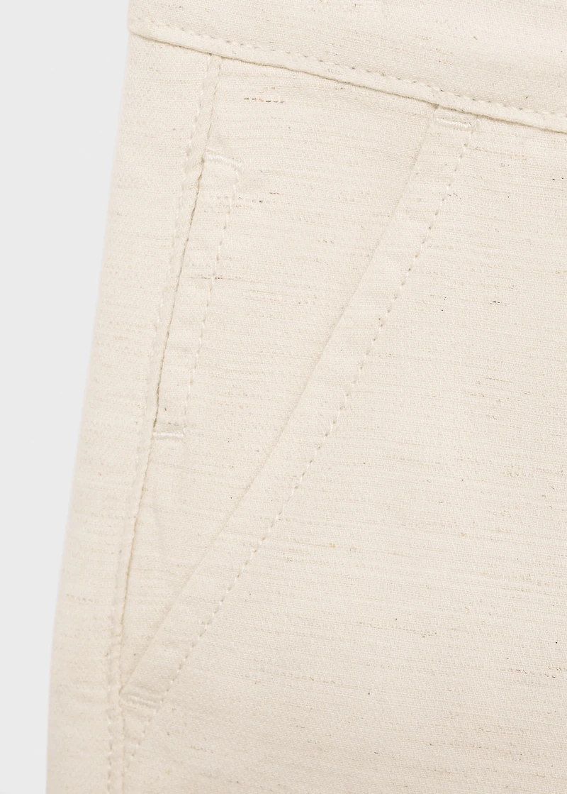 Cotton linen-blend trousers