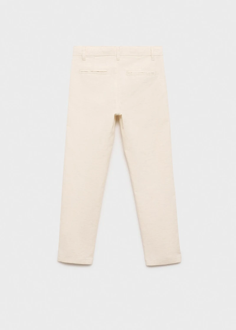 Cotton linen-blend trousers