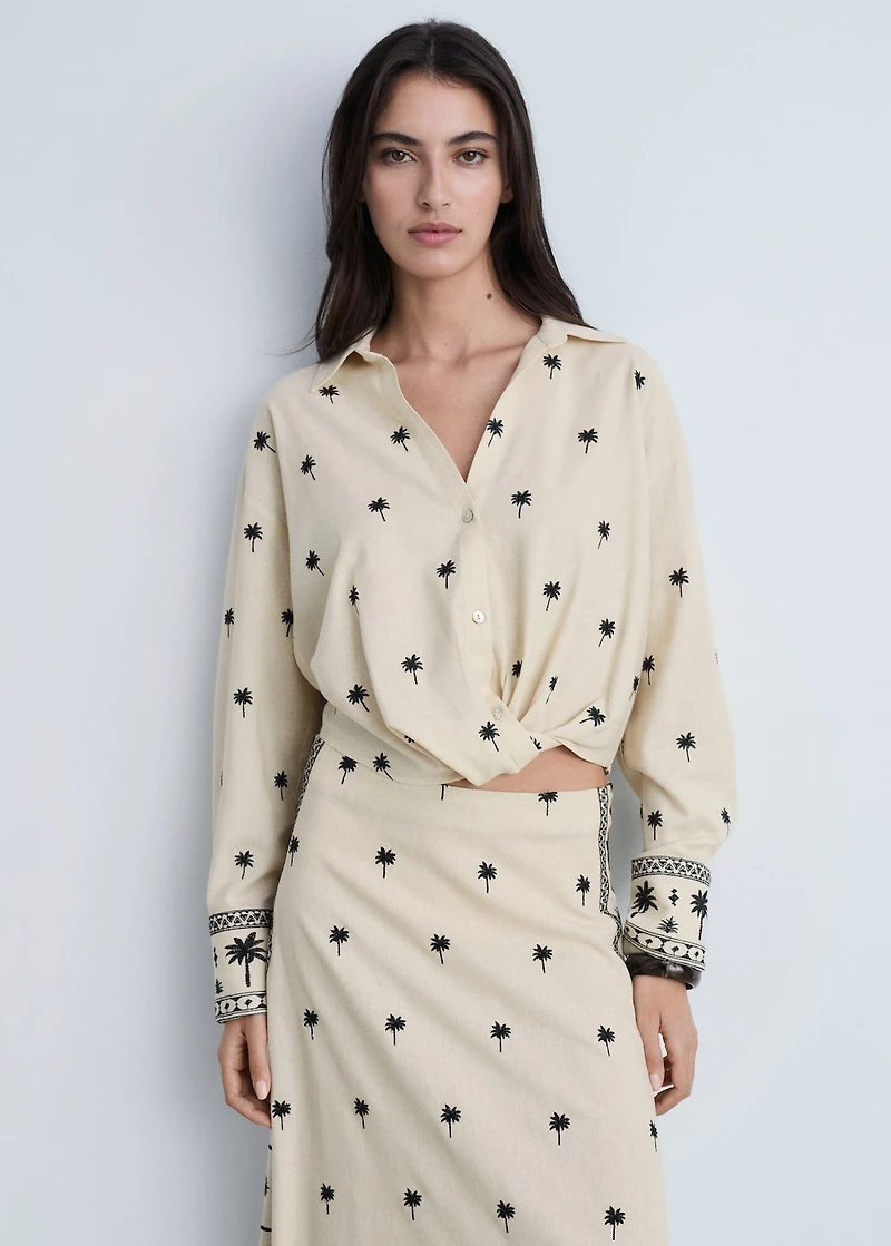 Embroidered flared skirt