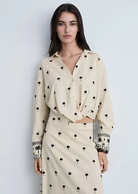 Embroidered flared skirt