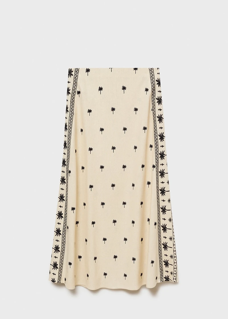 Embroidered flared skirt