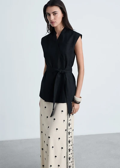 Embroidered flared skirt