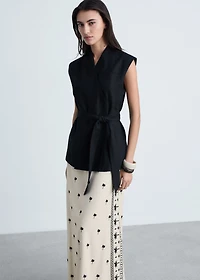 Embroidered flared skirt