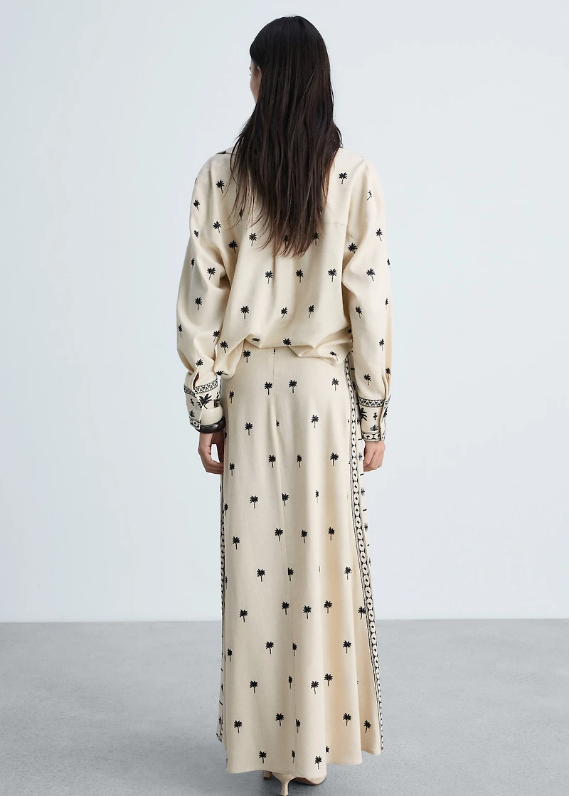 Embroidered flared skirt