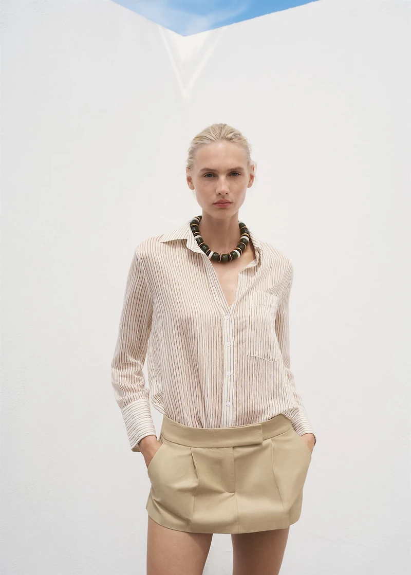 Semi-transparent striped shirt