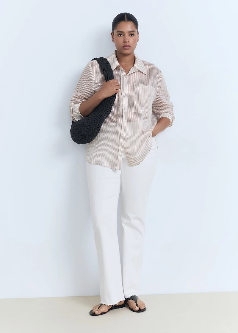 Semi-transparent striped shirt